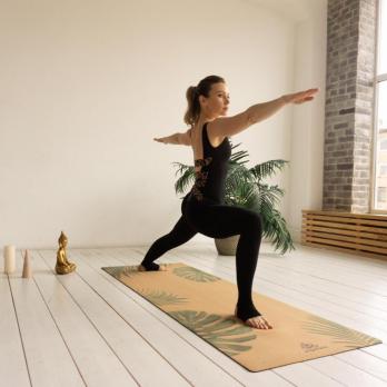 Пробковый коврик для йоги Тропик Yogamatic