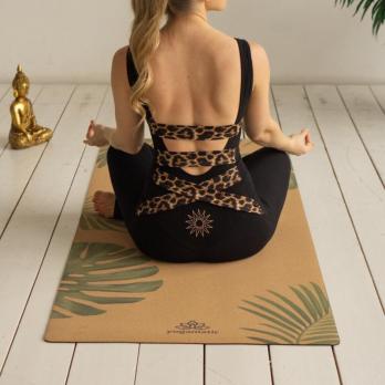 Пробковый коврик для йоги Тропик Yogamatic