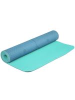 Коврик для йоги с разметкой голубого цвета с разметкой