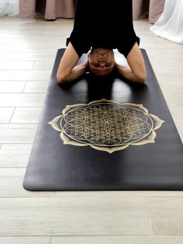 Профессиональный коврик для йоги PRO FLOWER GOLD Yoga Club